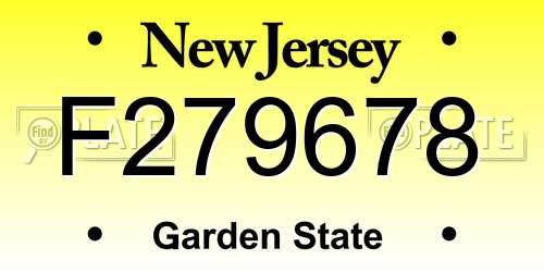 F279678 New Jersey License Plate
