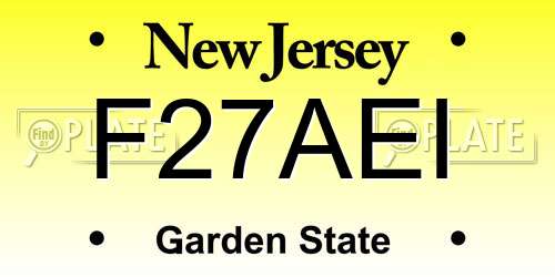 F27AEI New Jersey License Plate