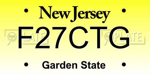 F27CTG New Jersey License Plate