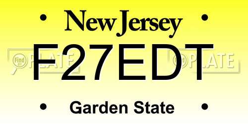 F27EDT New Jersey License Plate