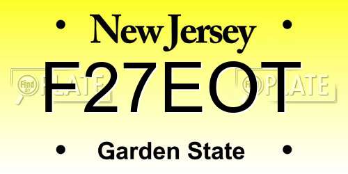 F27EOT New Jersey License Plate