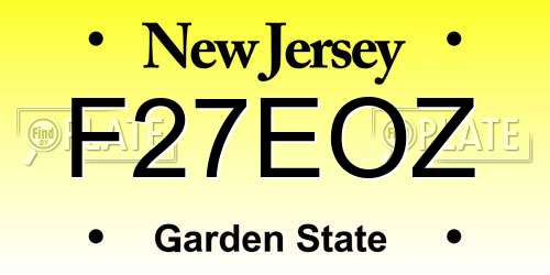 F27EOZ New Jersey License Plate