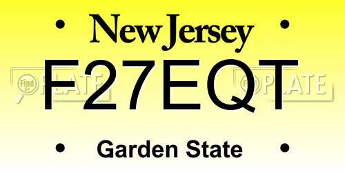 F27EQT New Jersey License Plate