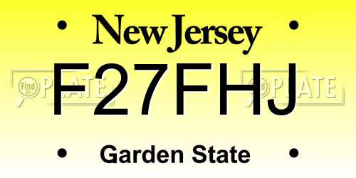 F27FHJ New Jersey License Plate