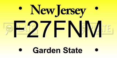 F27FNM New Jersey License Plate