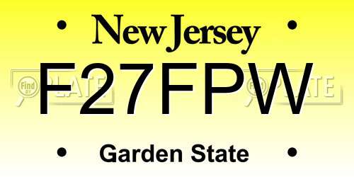 F27FPW New Jersey License Plate