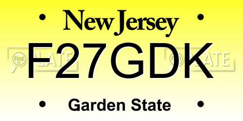 F27GDK New Jersey License Plate