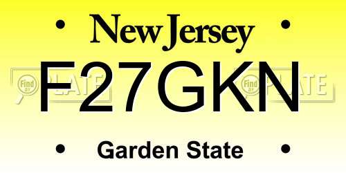 F27GKN New Jersey License Plate