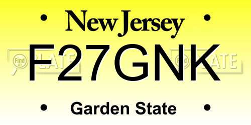 F27GNK New Jersey License Plate