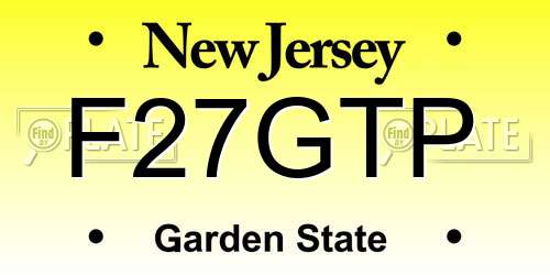 F27GTP New Jersey License Plate