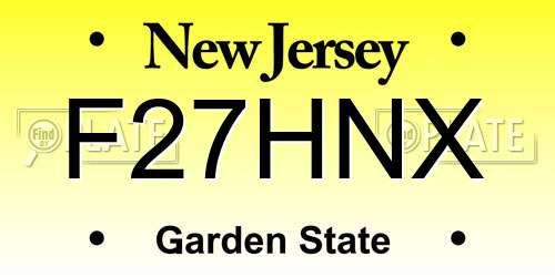 F27HNX New Jersey License Plate