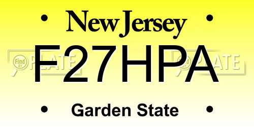 F27HPA New Jersey License Plate