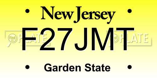 F27JMT New Jersey License Plate