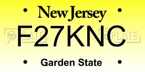 F27KNC New Jersey License Plate