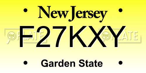F27KXY New Jersey License Plate