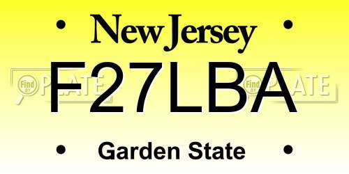 F27LBA New Jersey License Plate