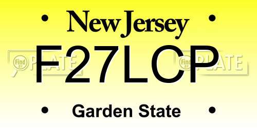 F27LCP New Jersey License Plate