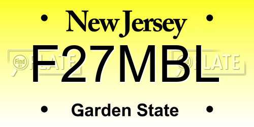 F27MBL New Jersey License Plate