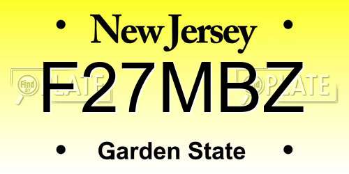 F27MBZ New Jersey License Plate