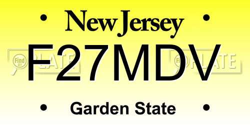 F27MDV New Jersey License Plate
