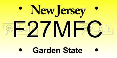 F27MFC New Jersey License Plate