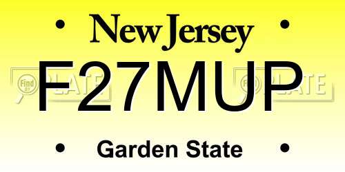 F27MUP New Jersey License Plate