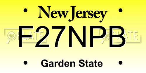F27NPB New Jersey License Plate