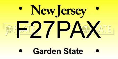 F27PAX New Jersey License Plate