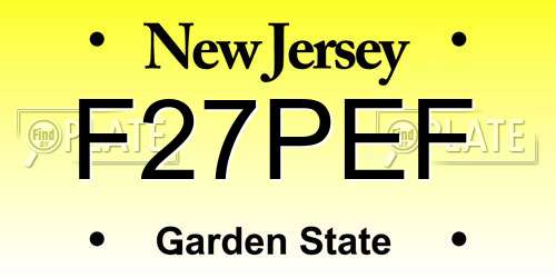F27PEF New Jersey License Plate