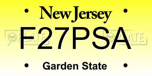 F27PSA New Jersey License Plate