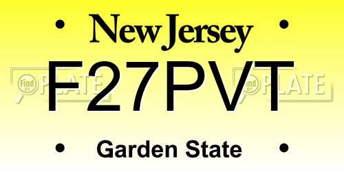 F27PVT New Jersey License Plate