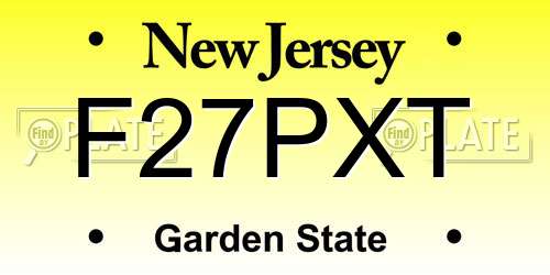 F27PXT New Jersey License Plate