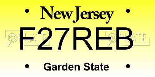 F27REB New Jersey License Plate