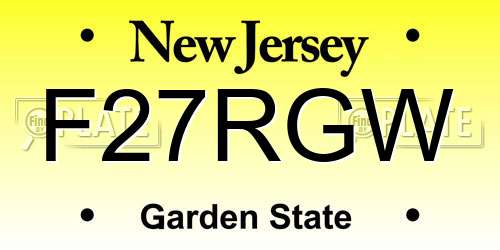 F27RGW New Jersey License Plate