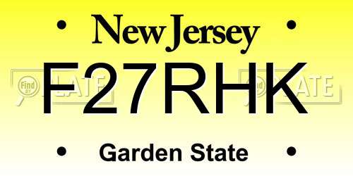 F27RHK New Jersey License Plate