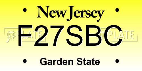 F27SBC New Jersey License Plate