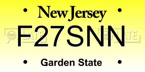 F27SNN New Jersey License Plate