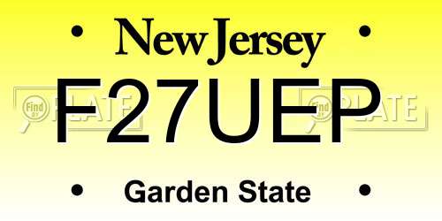 F27UEP New Jersey License Plate