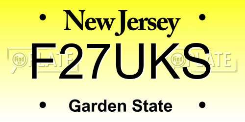 F27UKS New Jersey License Plate