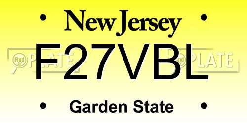 F27VBL New Jersey License Plate