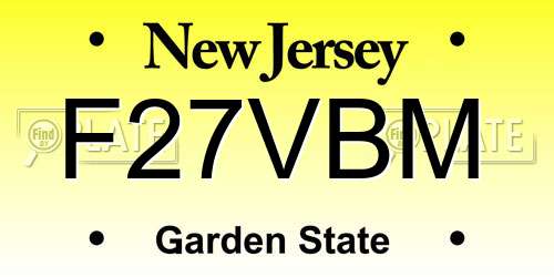 F27VBM New Jersey License Plate