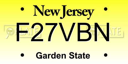F27VBN New Jersey License Plate