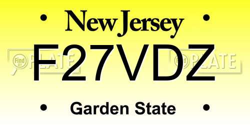 F27VDZ New Jersey License Plate