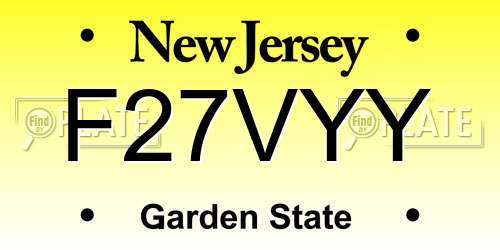 F27VYY New Jersey License Plate