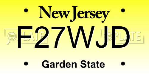 F27WJD New Jersey License Plate