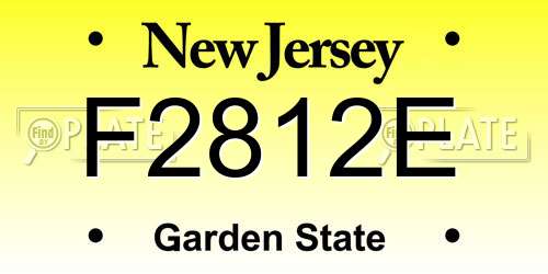 F2812E New Jersey License Plate