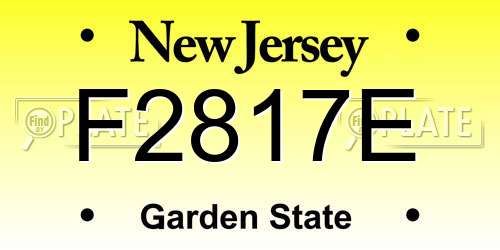 F2817E New Jersey License Plate