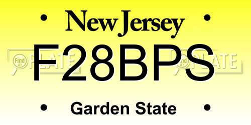 F28BPS New Jersey License Plate