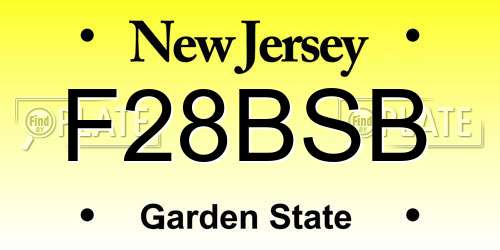 F28BSB New Jersey License Plate