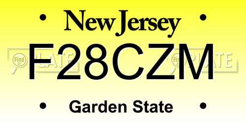 F28CZM New Jersey License Plate